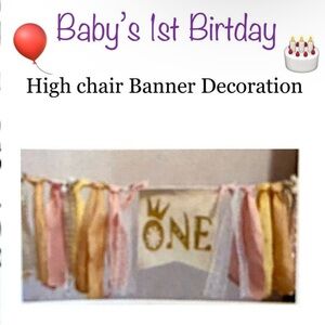 5/$15💥 NWT 1st Birthday Baby Child Banner Highchair Decoration One